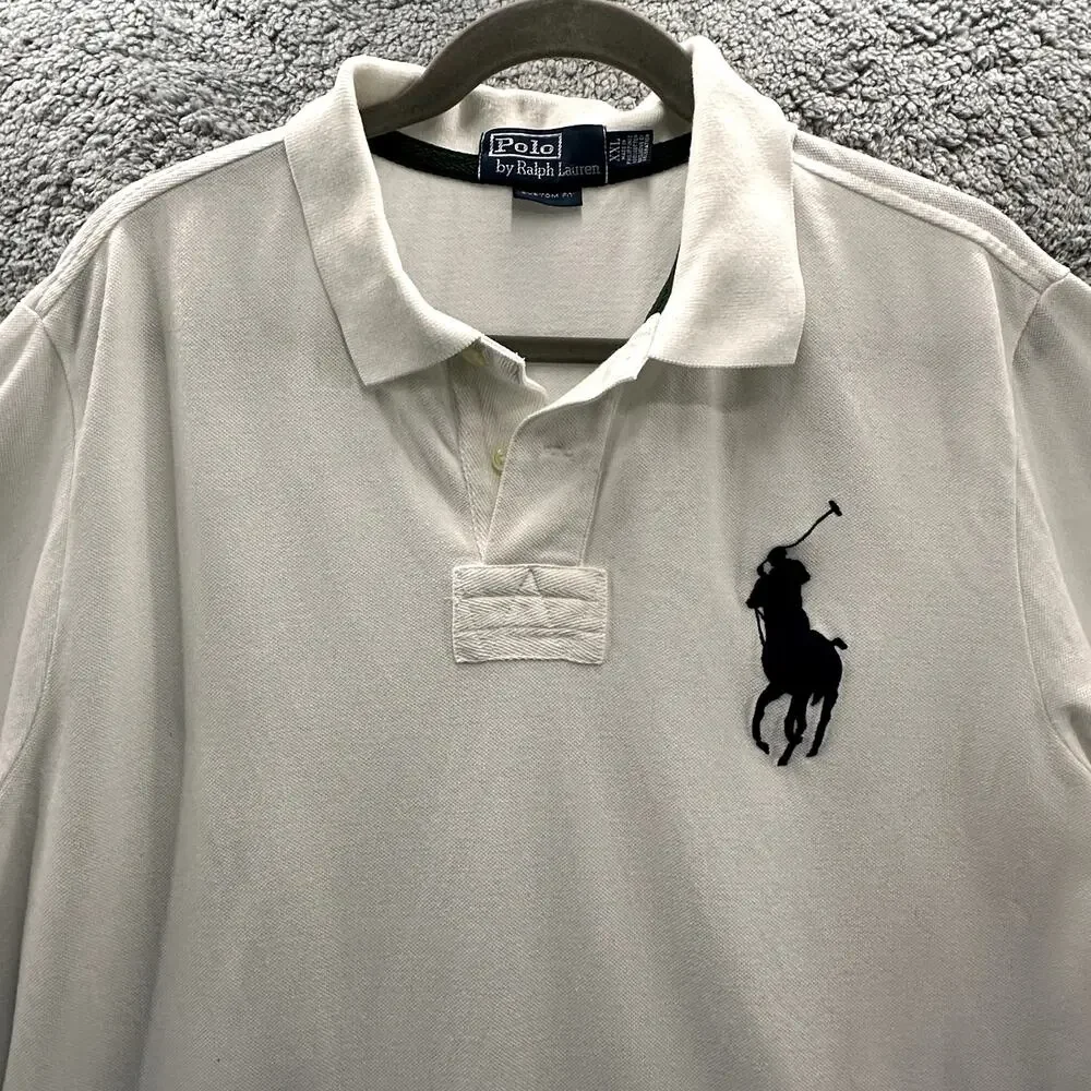 Vintage Polo Ralph Lauren 2XL White Wimbledon Polo Casual Tennis Big Pony - Picture 3 of 10